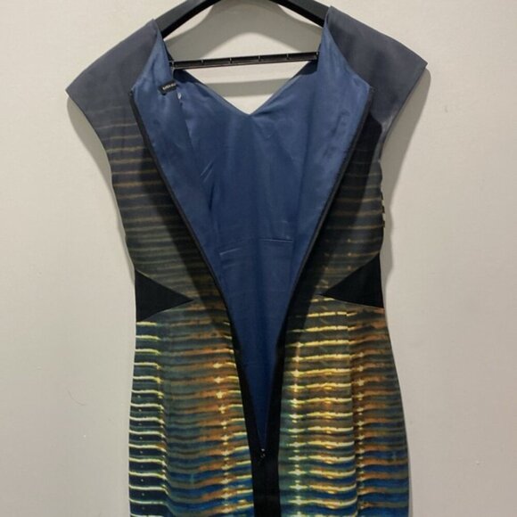 Karen Millen Modern Stripe Dress In Blue size 6 - Picture 11 of 16